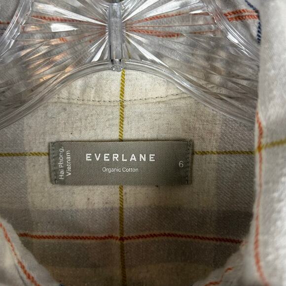 Everlane Womens Button Front Flannel Shirt Size 6 Oversized Organic Cotton - Picture 3 of 6